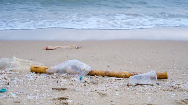 Plastic Waste Beach Thailand — ストック写真
