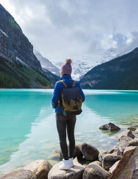 Lake Louise Banff National Park Lake Canadian Rocky Mountains Young — Stockfoto