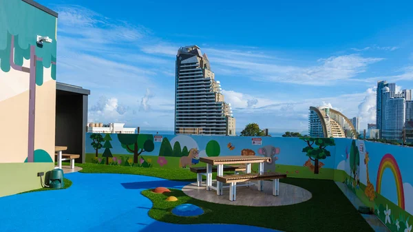 Courtyard Marriott Hotel Pattaya Thailand August 2022 Kids Playground Roof — Stock Photo, Image