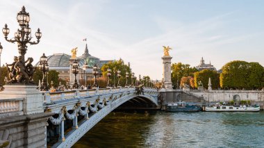 Alexander bridge Paris, view of the famous landmark Alexander III bridge in Paris, the capital of France. 