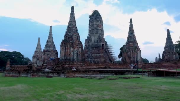 Ayutthaya Thailand Wat Chaiwatthanaram Sunset Ayutthaya Thailand — Stok video