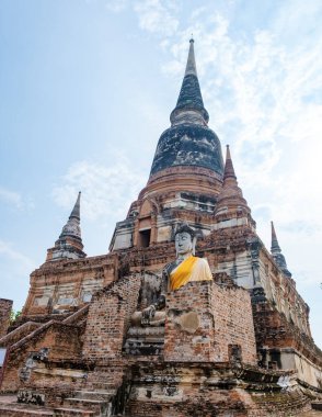 Ayutthaya, Thailand Wat Yai Chaimongkol, old ruins of Ayutthaya