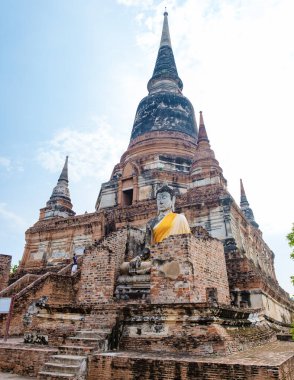 Ayutthaya, Thailand Wat Yai Chaimongkol, old ruins of Ayutthaya