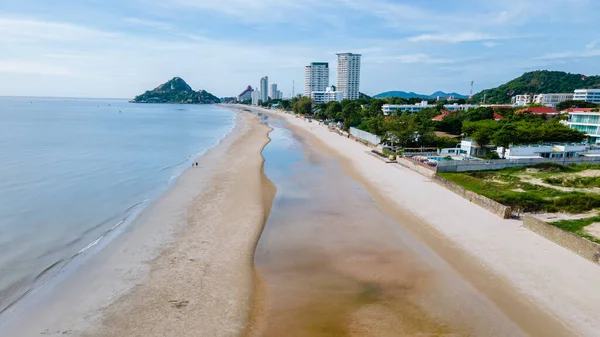 Takiab Beach Huahin Thailand Aerial View Beach Huahin Morning Empty — Stock Photo, Image