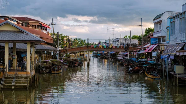 Amphawa Drijvende Markt Thaise Culturele Voor Toeristische Bestemming Amphawa Thailand — Stockfoto