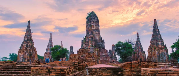 Ayutthaya Thailand Wat Chaiwatthanaram Sunset Ayutthaya Thailand — Stockfoto