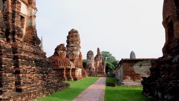 Ayutthaya Tailandia Wat Mahathat Una Antigua Pagoda Ayutthaya — Vídeos de Stock
