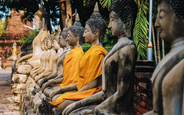Ayutthaya Thailand Wat Yai Chaimongkol Buddha Statue Temple — Stockfoto