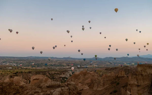 Salida Del Sol Con Globos Aire Caliente Capadocia Globos Turquía —  Fotos de Stock