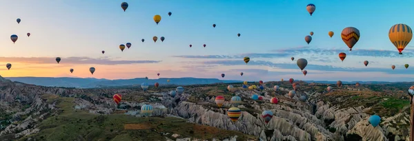 Salida Del Sol Con Globos Aire Caliente Capadocia Globos Turquía —  Fotos de Stock