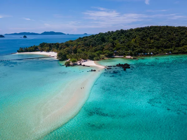 Tropical Island Mit Kristallklarem Meer Koh Kham Trat Thailand Luftaufnahme — Stockfoto