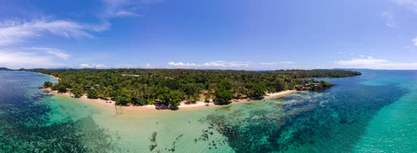 Vista Aérea Del Dron Isla Tropical Koh Mak Tailandia Con — Foto de Stock