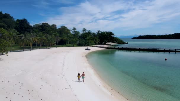 Koh Kham Trat Thajsko Letecký Pohled Tropický Ostrov Poblíž Koh — Stock video