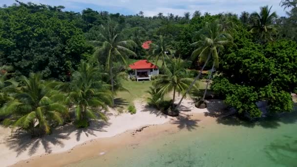 Drohnenaufnahme Der Tropischen Insel Koh Mak Thailand Mit Blauem Meer — Stockvideo