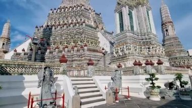 Wat Arun Temple Bangkok Thailand on a hot day in August