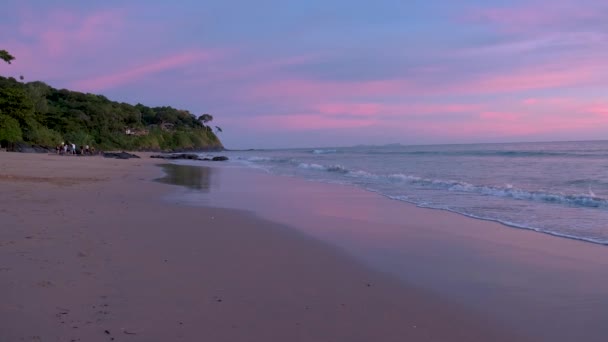 Sunset Beach Tropical Island Koh Lanta Krabi Thailand Orange Pink — Stock video
