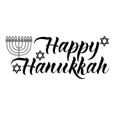 Mutlu Hanuka kartları. Mutlu Hanukkah. Tatil mektupları. Mürekkep illüstrasyonu.