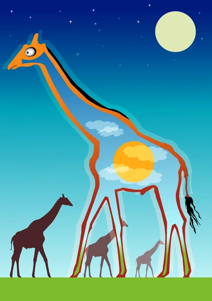 Abstracte illustratie van een giraffe — Stockvector