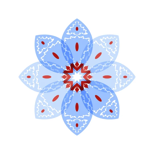 Flor roja y azul — Vector de stock