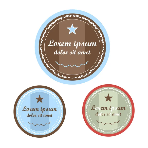 Klistermärke etikett med ett mönster. blå, brun och röd färg Stockvektor