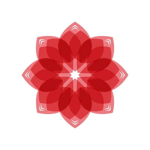 Flor. Escarlata. rojo y blanco — Vector de stock