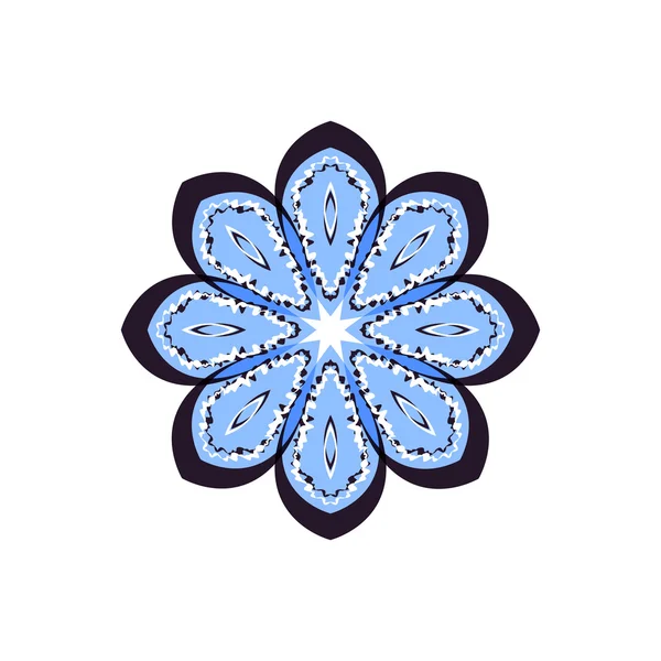 Fleur à motifs, pourpre et bleu avec blanc — Image vectorielle