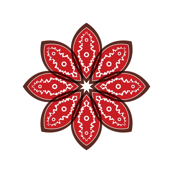 Blomblad med rött mönster Royaltyfria Stockvektorer