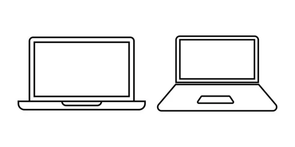 Laptop Ícone Conjunto Design Simples — Vetor de Stock