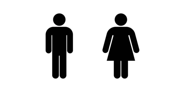 Männer Und Frauen Ikone Einfaches Design — Stockvektor