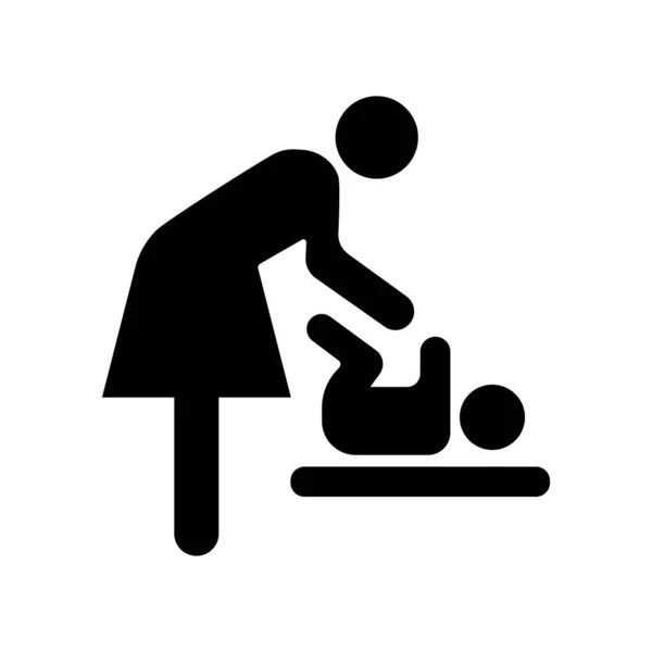 Mutter Und Baby Zimmer Zeichen Symbol — Stockvektor