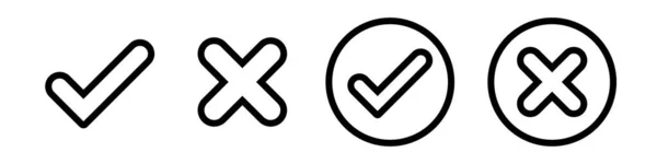 Check Mark Icon Set Simple Design — 图库矢量图片