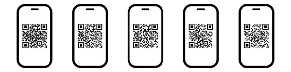 Smartphone Mit Code Symbol Eingestellt — Stockvektor