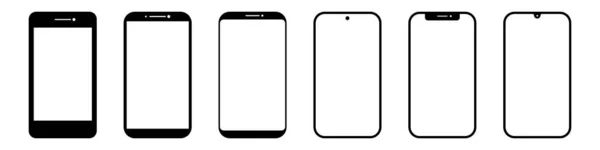 Conjunto Iconos Smartphone Diseño Simple — Vector de stock