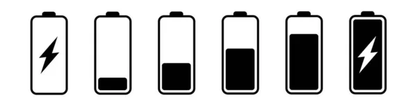 Battery Charge Level Icon Set — ストックベクタ