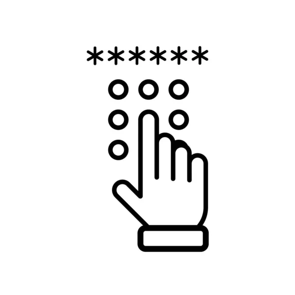 Code Lock Hand Icon — Vetor de Stock