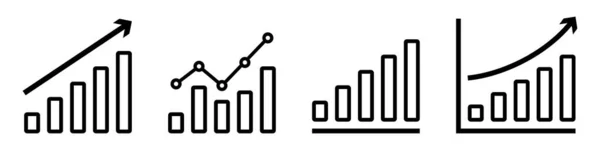 Grafiek Pictogram Set Eenvoudig Ontwerp — Stockvector