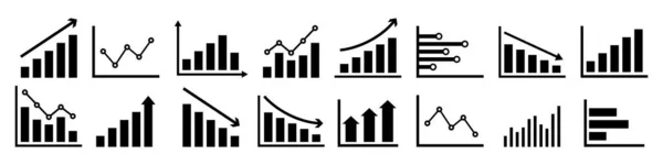 Business Graph Icon Set Simple Design — Stock Vector