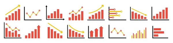 Business Graph Icon Set Simple Design — Vetor de Stock