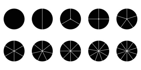 Набор Значков Сегментных Кругов — стоковый вектор