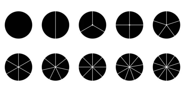 Zestaw Ikon Wykresu Okręgu Segmentu — Wektor stockowy