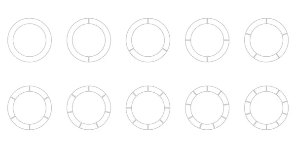 Segment Circle Graph Icon Set — Stockvektor