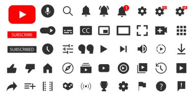 Youtube tasarım simgesi ve pencere seti