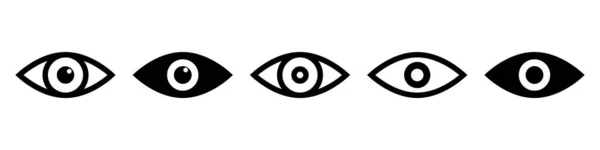 Ikona Oczu Zestaw Prosty Design — Wektor stockowy