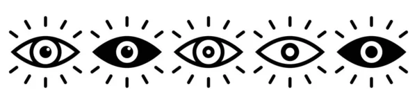 Ikona Oczu Zestaw Prosty Design — Wektor stockowy