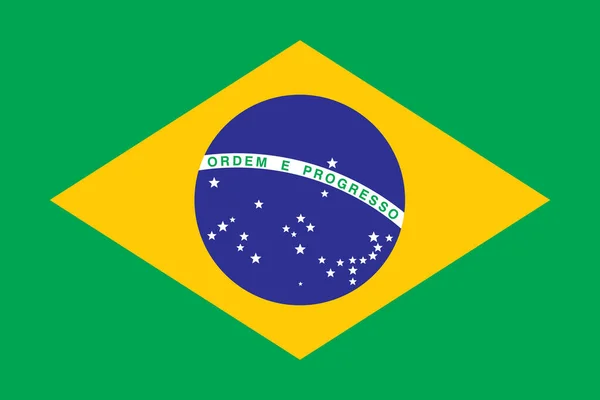 Officiële Nationale Brazilië Vlag Achtergrond — Stockvector