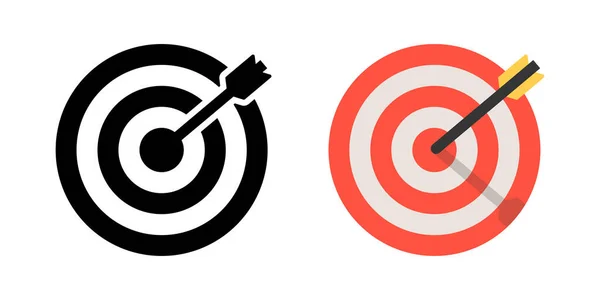 Ikon Target Ditata Dengan Bayangan - Stok Vektor