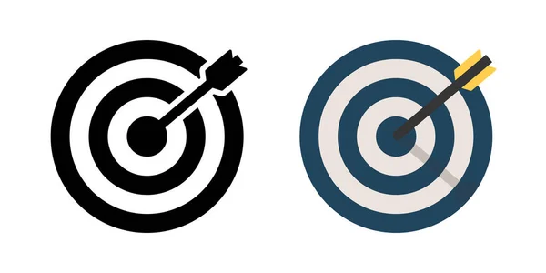 Doelpictogram Ingesteld Met Schaduw — Stockvector