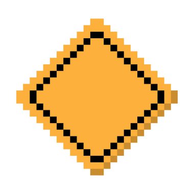 Yol işareti pikseli simgesi basit tasarım