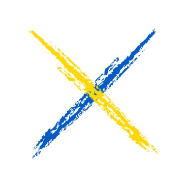 Ukrayna renklerinde haç. Savaş yok, savaş ikonunu durdur. 