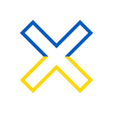 Ukrayna renklerinde haç. Savaş yok, savaş ikonunu durdur. 